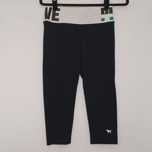 Women's Pink Victoria's Secret Yoga Grey Band Love Pink Capri's Size‎ Small